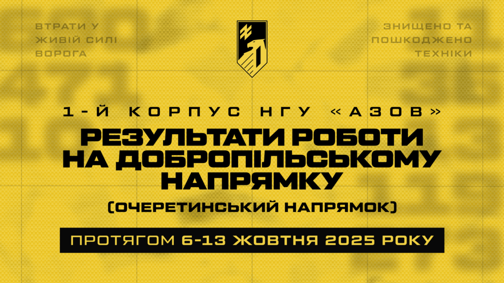 Втрати рф в зоні відповідальності корпусу «Азов», 6-13.10