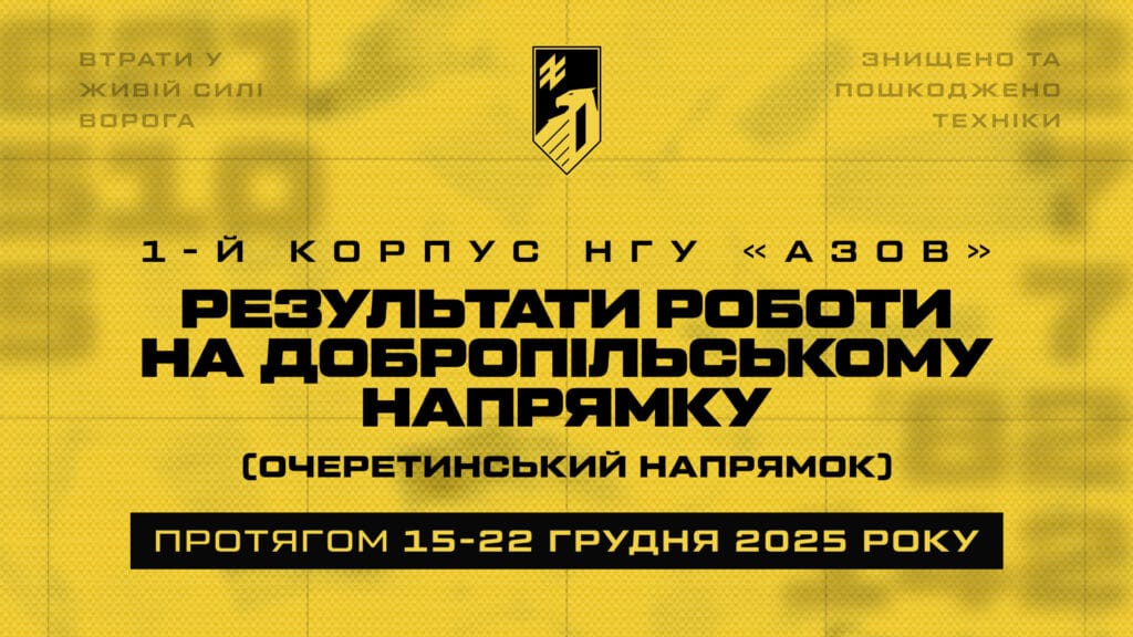 Втрати зс рф на Добропільському напрямку з 15 по 22 грудня