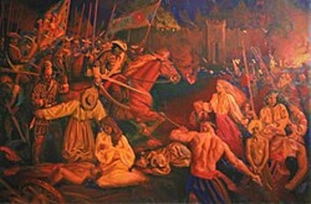Картина Андрія Івахненка «Різня в Батурині 1708 року»